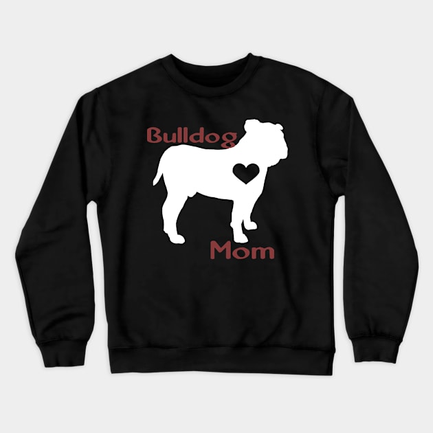 Bulldog Mom Crewneck Sweatshirt by prunioneman